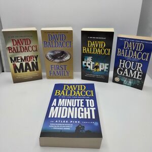 David Baldacci Book Lot 5 Thriller Novels Memory Man Hour Game PB Mixed Colors